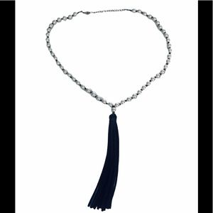 Pearl and Leather Dress Necklace